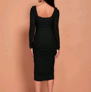 Elegant Black Ruched Dress